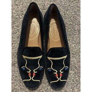 Stubbs & Wootton Elsa Blue Velvet Loafers Women’s Size 8